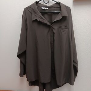Athleta Chocolate Button Down Shirt